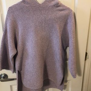 Purple knit hoodie